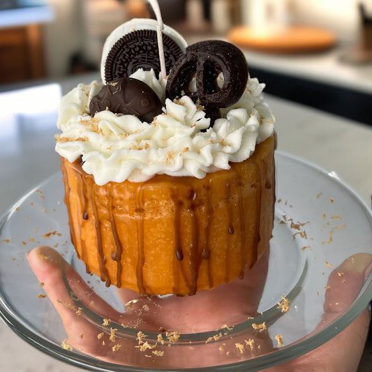 Vela aromática tipo postre cake