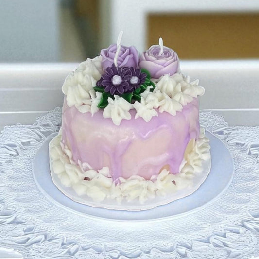 Vela aromática tipo postre cake